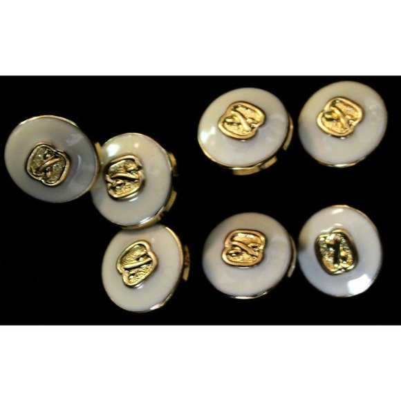Unbranded | Office | Vtg 8s Set Of 7 Shiny Cream Circle Shank Buttons